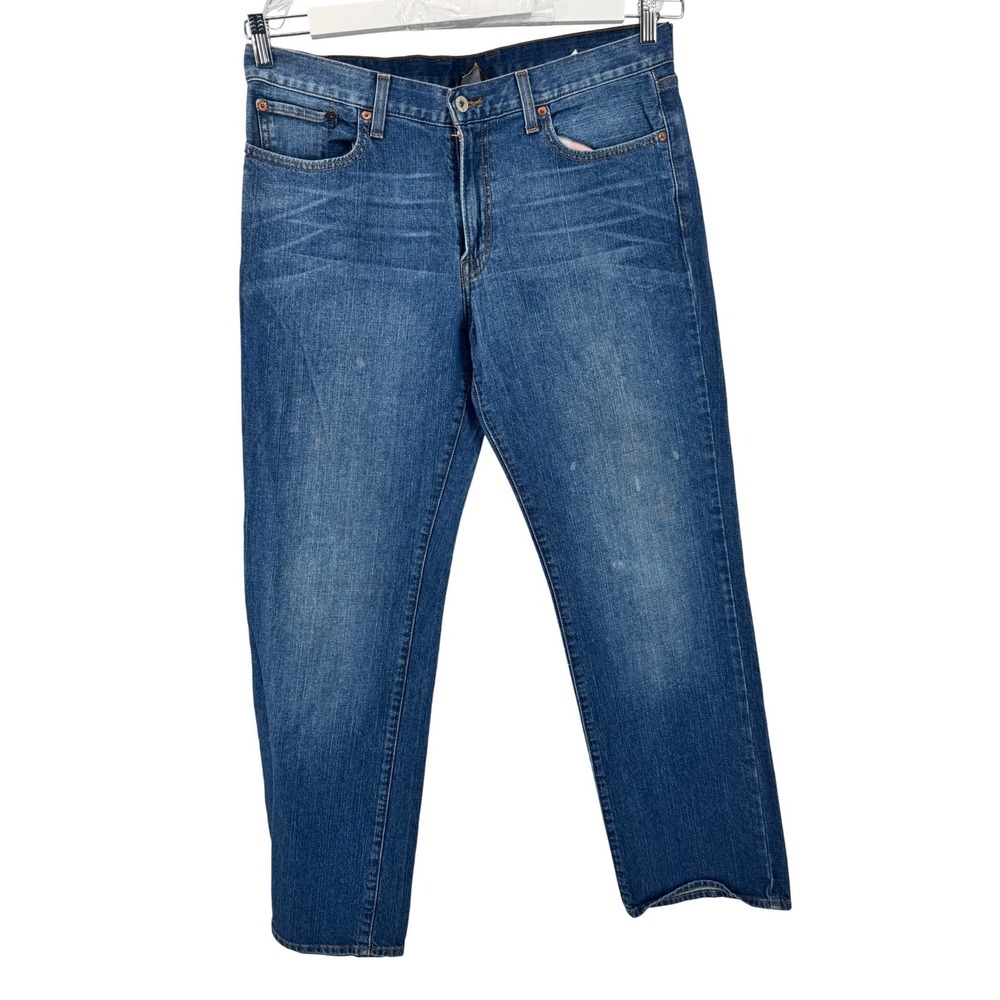 Lucky Brand Vintage Straight Jeans Mens 34 Blue Medium Wash Denim Stretch‎ Fade